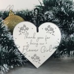 Thank You For Being Our Flower Girl Gift Engraved Heart Wedding