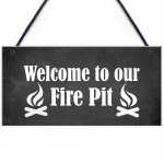 Fire Pit Garden Hanging Sign Novelty BBQ Garden Shed Plaques