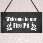 Fire Pit Garden Hanging Sign Novelty BBQ Garden Shed Plaques