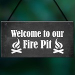 Fire Pit Garden Hanging Sign Novelty BBQ Garden Shed Plaques