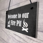 Fire Pit Garden Hanging Sign Novelty BBQ Garden Shed Plaques