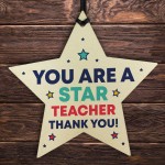Teacher Gift Plaque Wood Star Thank You Teacher Gift Leaving