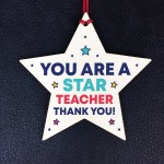 Teacher Gift Plaque Wood Star Thank You Teacher Gift Leaving