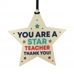 Teacher Gift Plaque Wood Star Thank You Teacher Gift Leaving