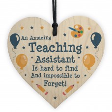 Gift For Teaching Assistant Wood Heart Handmade Thank You