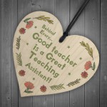 Great Teaching Assistant Gift Wood Heart Thank You Gift