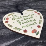 Great Teaching Assistant Gift Wood Heart Thank You Gift