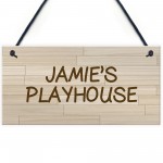 Personalised Playhouse Sign Hanging Door Wall Sign Daughter Son