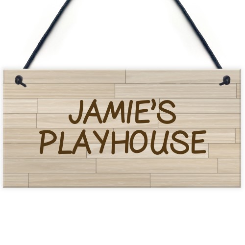 Personalised Playhouse Sign Hanging Door Wall Sign Daughter Son