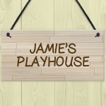 Personalised Playhouse Sign Hanging Door Wall Sign Daughter Son