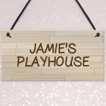 Personalised Playhouse Sign Hanging Door Wall Sign Daughter Son