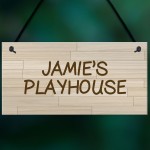 Personalised Playhouse Sign Hanging Door Wall Sign Daughter Son