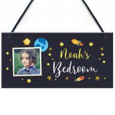 Personalised Space Themed Bedroom Sign For Boys Bedroom Son Gift