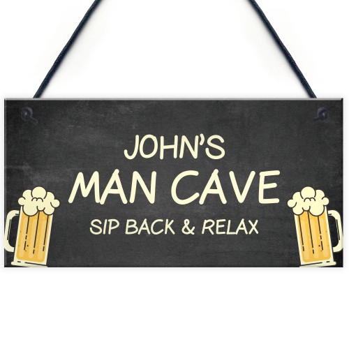 Personalised Man Cave Sign Funny Bar Sign Hanging Wall Door Sign