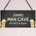 Personalised Man Cave Sign Funny Bar Sign Hanging Wall Door Sign