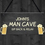 Personalised Man Cave Sign Funny Bar Sign Hanging Wall Door Sign