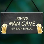 Personalised Man Cave Sign Funny Bar Sign Hanging Wall Door Sign