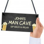 Personalised Man Cave Sign Funny Bar Sign Hanging Wall Door Sign