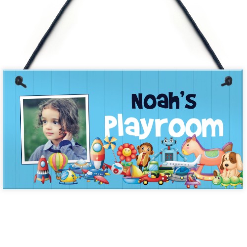 Personalised Playroom Sign Photo Gift Hanging Door Sign Daughter