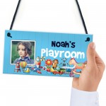 Personalised Playroom Sign Photo Gift Hanging Door Sign Daughter