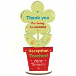 Reception Teacher Gift Thank You Gift Personalised Wood Flower