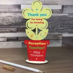 Reception Teacher Gift Thank You Gift Personalised Wood Flower