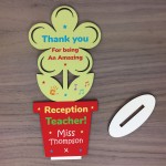 Reception Teacher Gift Thank You Gift Personalised Wood Flower
