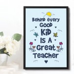 Teacher Print Framed Gift For Teacher Assistant Thank You Gift