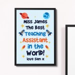 Personalised Best Teaching Assistant Gift Framed Print Space
