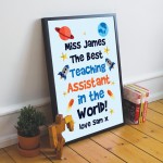 Personalised Best Teaching Assistant Gift Framed Print Space