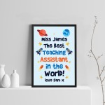 Personalised Best Teaching Assistant Gift Framed Print Space