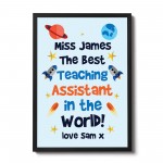 Personalised Best Teaching Assistant Gift Framed Print Space