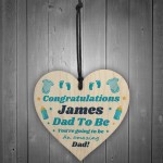Dad To Be Gift Personalised Wood Heart Congratulations New Dad