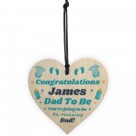 Dad To Be Gift Personalised Wood Heart Congratulations New Dad