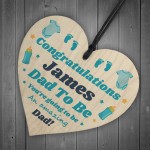 Dad To Be Gift Personalised Wood Heart Congratulations New Dad