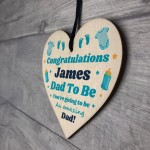 Dad To Be Gift Personalised Wood Heart Congratulations New Dad