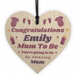 Mum To Be Gift Personalised Wood Heart Congratulations New Mum