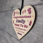 Mum To Be Gift Personalised Wood Heart Congratulations New Mum