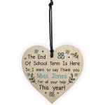 Teacher Poem Gift Personalised Wooden Heart Thank You Teacher