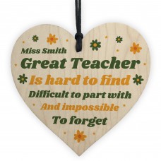 Handmade Great Teacher Gift Personalised Thank You Teacher Sign