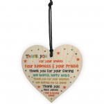 Thank You Teacher Assistant Poem Wooden Heart Personalised