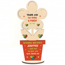 Thank You Gift For Nursery School Wooden Flower Personalised