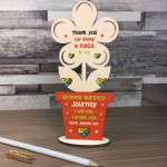 Thank You Gift For Nursery School Wooden Flower Personalised