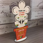 Thank You Gift For Nursery School Wooden Flower Personalised