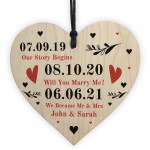 Personalised Anniversary Gift For Husband Wife Wood Heart