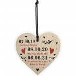 Personalised Anniversary Gift For Husband Wife Wood Heart