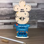 Personalised Best Teacher In The World Wood Flower Space