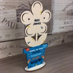 Personalised Best Teacher In The World Wood Flower Space