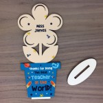Personalised Best Teacher In The World Wood Flower Space