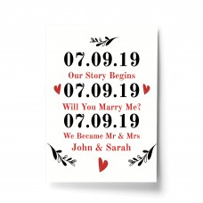 Personalised Anniversary Gift Special Dates Husband Wife Gift